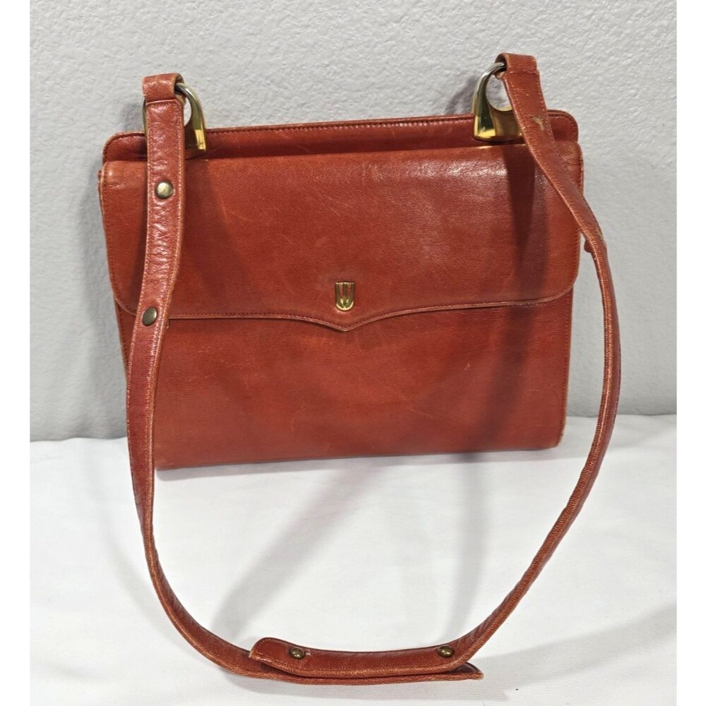 Vintage 1970s Saks Fifth Avenue Cognac Brown Leather Shoulder Bag